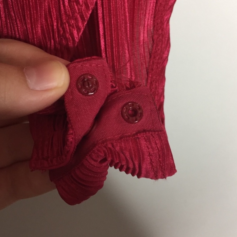 Topshop Plissé Faux Wrap Long Sleeve Bodysuit Pink Size 4 - Picture 13 of 13